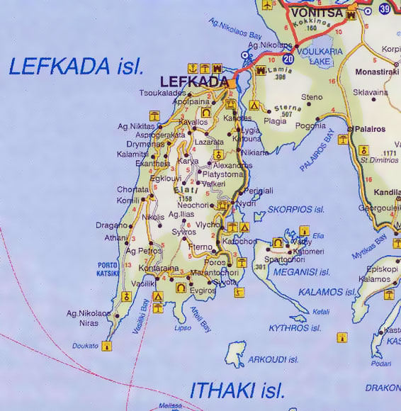 Map of Lefkada - Click to Download Full detailed Map of Lefkada